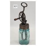 Holt Egg Beater w/ Ball Pint Aqua Jar
