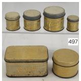 Childs Stenciled Tin Kitchen Cannister Set