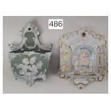 Wedgewood & German China Wall Match Safes