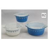 Pyrex Snowflake Blue Batter Bowl Set