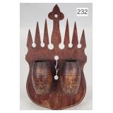 Wood Cut Out Double Barrel Wall Match Safe - 9'