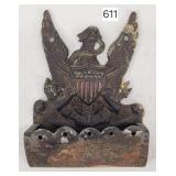 Federal Eagle & Shield Cast Wall Match Safe - 6'