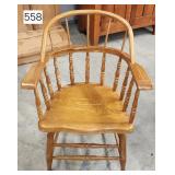 Antique Bow Back & Spindled Captains Chair