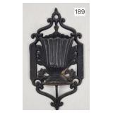 Decorative Urn Cast Iron Wall Match Safe - 6.25'