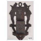 Cigar Smoking Men Cast Wall Match Safe - 7'