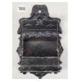 Victorian Cast Iron Double Wall Match Safe - 6.5'