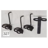 Early Iron Hearth Candle Trivets - Lot of 4