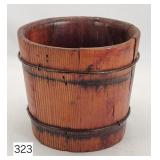 Early Primitive Wooden Stave 6' Pail