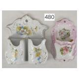 Pair of German China Wall Match Safes