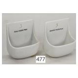 Pair of Porcelain Wall Match Safes - 3.5'