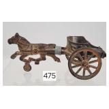 Vintage Cast Iron Horse Drawn Chariot - 5'