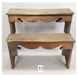 Early Wooden Two-Step Plant Bench - 23'