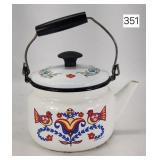 Swedish Enamel Tea Pot w/ Berggren Design