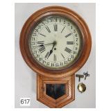 Waterbury Oak Calendar Regulator Wall Clock