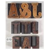 Wooden Letter Printer's Blocks