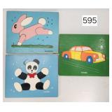 Playskool Wooden Die Cut Puzzles - Lot of (3)