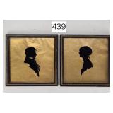 James & Dolly Madison Framed Silhouttes - 5.5' sq.
