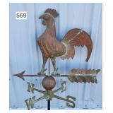 Early Copper Rooster Weather Vane