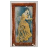 1909 Lady & Telephone Framed LIthograph