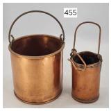 Pair of Primitive Copper Cream Pails
