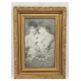 Pair of Young Ladies Framed Lithograph