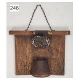 Wood Bulldog Wall Match Safe - 5.25'