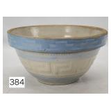 Blue & White Stoneware Greek Key 8' Shoulder Bowl