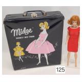 1962 Midge Barbie Doll & 1963 Midge Wardrobe Case
