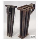 Primitive Tin 3 & 6 Place Candle Molds - 10.5'
