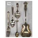 Heavy Nickel Silver Service Spoon & Others