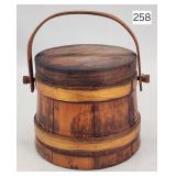 Early Bent Wood Stave Firkin w/ Lid - 4.5'