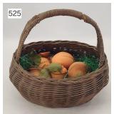 Willow Wicker Gathering Basket of Peaches