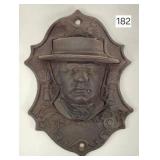 Cast Iron Quaker Wall Match Safe - 6.25'