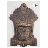Michigan Stove Co. Cast Wall Match Safe - 7.25'