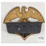 Cast Iron & Brass Eagle Wall Match Safe 4'