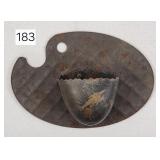 Tin Embossed Half Egg Wall Match Safe - 3.5'