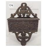 Early Brass Fancy Wall Match Safe - 6'