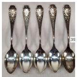 Sterling Silver Monogram Tea Spoons - Set of (5)