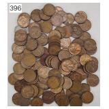 Lot of (110) Wheat Pennies & (2) Steel Cents