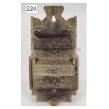 Victorian Nickel Wash Cast Double Wall Match Safe
