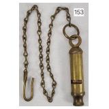Early Brass Whistle & Fob