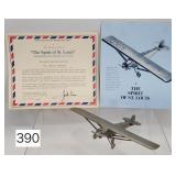 Lindbergh's Spirit of St. Louis Pewter Sculpture