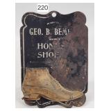 Geo. B. Bemp Pot Metal Adv Wall Match Safe - 6.75'