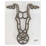 Vintage Cast Sad Iron Trivet - 7'