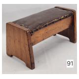 Primitive Leather Top Foot Stool - 13'