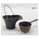 Childs Cast Iron Coal Hod & Footed Pot