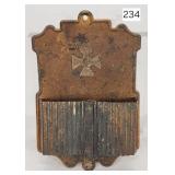 Brass Emb. Maltese Cross Double Wall Match Safe