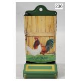 Chicken Litho Wall Match Box Holder - 6.5'