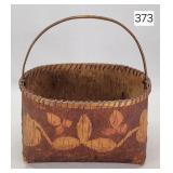 Early Native American Birchwood Decorated Basket