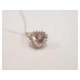 Pink Quartz & Diamond Chip Cocktail Ring